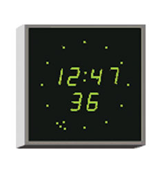 WHARTON 4900E.02.G.S.UK CLOCK 20mm green characters, surface mount, mains powered