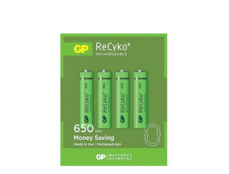 GP 65AAAHC RECYKO+ BATTERY, AAA size, NiMH, 650mAh (pack of 4)