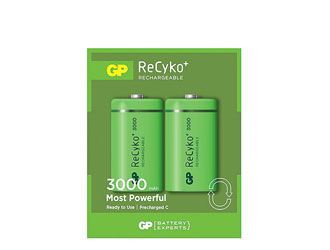 GP 300CHCB RECYKO+ BATTERY, C size, NiMH, 3000mAh (pack of 2)