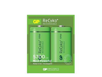 GP 570DHCB RECYKO+ BATTERY, D size, NiMH, 5700mAh (pack of 2)