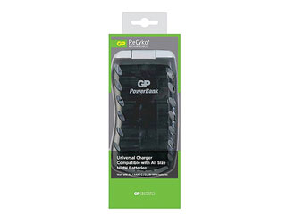 GP PB19 RECYKO+ UK MAINS BATTERY CHARGER For 4x AA/AAA/C/D and 2x PP3 size NiMH