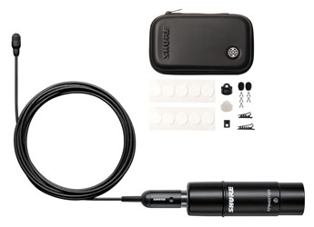 SHURE TWINPLEX TL47 MICROPHONE Subminiature, omni, with accessory pack, XLR connector, black