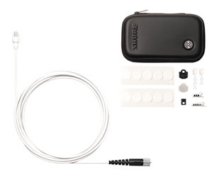 SHURE TWINPLEX TL47 MICROPHONE Subminiature, omni, with accessory pack, MicroDot connector, white