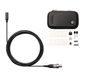 SHURE TWINPLEX TL48 MICROPHONE Subminiature, omni, with accessory pack, LEMO connector, black