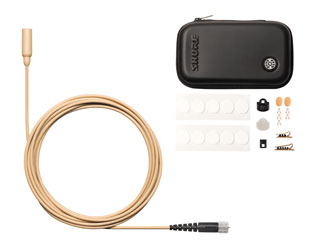 SHURE TWINPLEX TL48 MICROPHONE Subminiature, omni, with accessory pack, MicroDot connector, tan