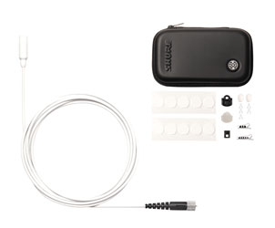 SHURE TWINPLEX TL48 MICROPHONE Subminiature, omni, with accessory pack, MicroDot connector, white