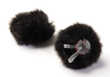 DPA AIR1 WINDSCREEN Fur, small, black (pack of 2)