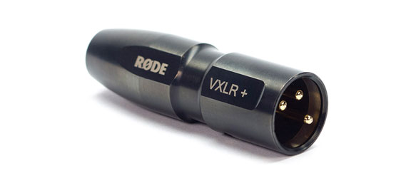 RODE VXLR+ MICROPHONE ADAPTOR 3.5mm jack to 3-pin male XLR, with Phantom Power convertor