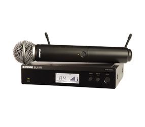 SHURE BLX24R/SM58 RADIOMIC SYSTEM Handheld, SM58 capsule, rackmount receiver, 606-630MHz (K3E)