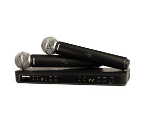 SHURE BLX288/SM58 RADIOMIC SYSTEM Dual handheld, SM58 capsules, 606-630MHz (K3E)