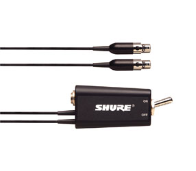 SHURE WA662 MUTE SWITCH Inline, 1x TA4F input, 2x TA4F outputs, for two bodypack transmitters