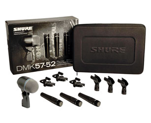 SHURE DMK 57-52 MICROPHONE SET Drum set, 3x SM57, 1x BETA52, 3x A56D, case