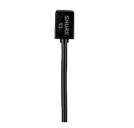 SHURE WL93-6 MICROPHONE Miniature lavalier, omnidirectional, TA4F connector, 1.9m cable, black