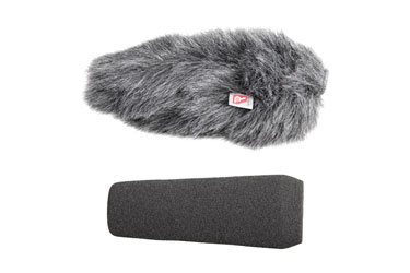 RYCOTE 055204 MICROPHONE WINDSHIELD Foam, with Windjammer, 24-25mm hole, 100mm rlong, for shotgun mic