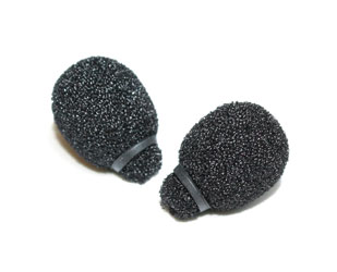 RYCOTE 105504 MINIATURE LAVALIER FOAMS For mini lavalier mic, black, pack of 2