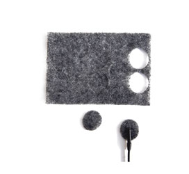 RYCOTE 065105 UNDERCOVERS MIC MOUNTS Stickies and fabric Undercovers, grey (1pk of 100+100)