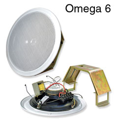 ADS OMEGA 6 LOUDSPEAKER Circular, ceiling, flush fix, 0.5-6W taps