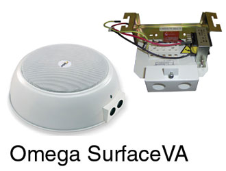 ADS OMEGA SURFACEVA LOUDSPEAKER Circular, ceiling, surface fix, 0.5-6W taps, BS5839, voice alarm