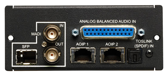 WOHLER OPT-MADI/ANLG/TOS UPGRADE OPTION 8-channel analogue, TOSlink, 1x MADI64, SFP cage