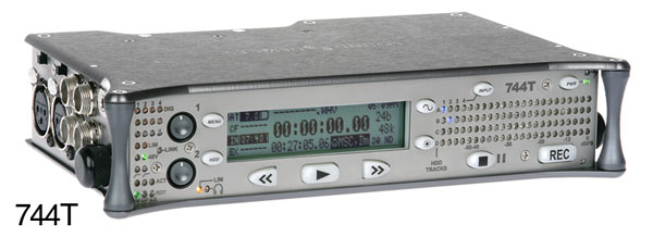 SOUND DEVICES 744T PORTABLE RECORDER For compact flash, 4x channel, with hard drive, time code