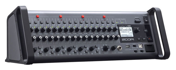 ZOOM LIVETRAK L-20R MIXER Digital, 20-channel, record to SD card, remote via Bluetooth, mains power