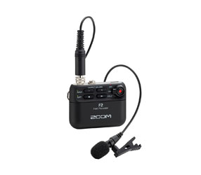 ZOOM F2 FIELD RECORDER Portable, microSD slot, 32-bit float recording, w/lavalier mic