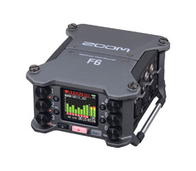 ZOOM F6 FIELD RECORDER Portable, 14-track, 32-bit float recording, SD/SDHC/SDXC card, 6x mic inputs