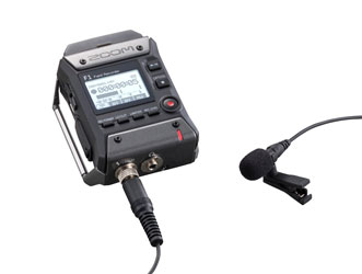 ZOOM F1-LP FIELD RECORDER Portable, MP3/WAV, SD/SDHC card, 2-channel recorder, with lavalier mic