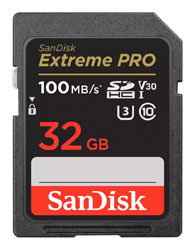 SANDISK SDSDXXO-032G-GN4IN EXTREME PRO 32GB SDHC MEMORY CARD, UHS-I, class 10, 100MB/s