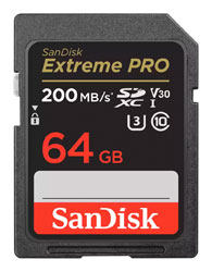 SANDISK SDSDXXU-064G-GN4IN EXTREME PRO 64GB SDXC MEMORY CARD, UHS-I U3, class 10, 200MB/s