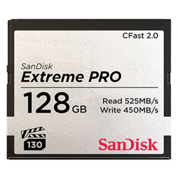 SANDISK SDCFSP-128G-G46D EXTREME PRO 128GB CFAST 2.0 MEMORY CARD, 525MB/s read, 450MB/s write