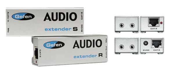 GEFEN EXT-AUD-1000 AUDIO EXTENDER Stereo unbalanced line out, microphone back , 1x Cat5E, 300m