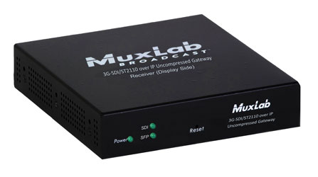 MUXLAB 500767-RX-UTP VIDEO EXTENDER Receiver, 3G-SDI/ST2110 over IP, uncompressed, 400m reach