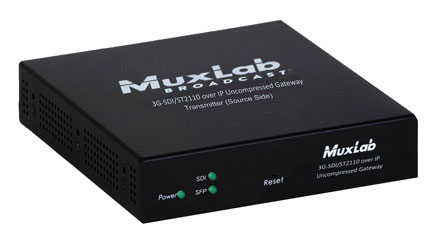 MUXLAB 500767-TX-MM VIDEO EXTENDER Transmitter, 3G-SDI/ST2110 over IP, uncompressed, 400m reach