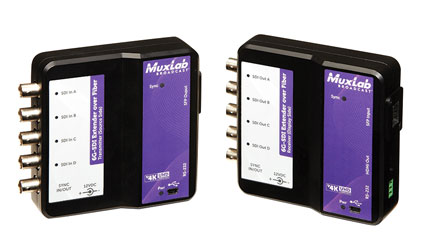 MUXLAB 500732 VIDEO EXTENDER Kit, 6G-SDI over OM3/OM4 MM fibre, RS232, 300/400m reach