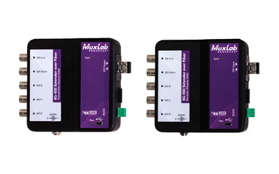 MUXLAB 500734 VIDEO EXTENDER Kit, 6G-SDI over OM4 MM fibre, RS232, return channel, 400m reach