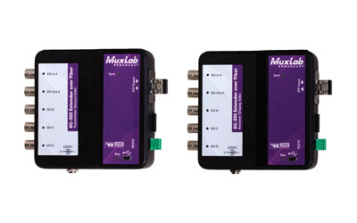 MUXLAB 500734-SM40 VIDEO EXTENDER Kit, 6G-SDI over SM fibre, RS232, return channel, 40km reach