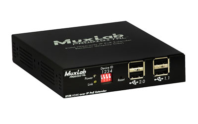 MUXLAB 500770-RX VIDEO EXTENDER Receiver, KVM HDMI over IP, PoE, 100m reach