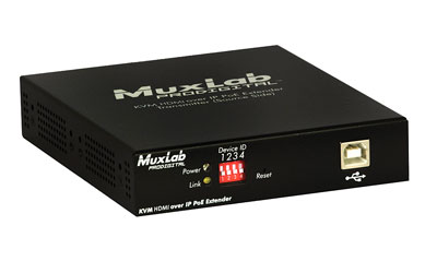 MUXLAB 500770-TX VIDEO EXTENDER Transmitter, KVM HDMI over IP, PoE, 100m reach