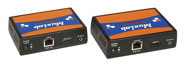 MUXLAB 500450 VIDEO EXTENDER Kit, HDMI 1.3a over Cat5e/6, UHD-4K, 100m reach