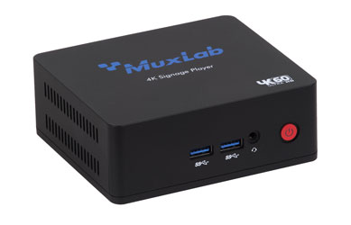 MUXLAB 500789 DIGITAL SIGNAGE MEDIA PLAYER Multi-format video/image/audio, 2x HDMI out, 4K/60