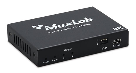 MUXLAB 500510 VIDEO SPLITTER 1x2 splitter, HDMI, HDCP 2.3, 8K/60