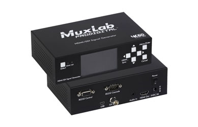 MUXLAB 500830-V2 SIGNAL GENERATOR Portable, HD/3G/12G SDI, up to HDMI, 3inch LCD display