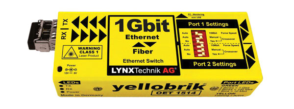 LYNX YELLOBRIK OET 1514 FIBRE TRANSCEIVER Ethernet, 2x SM LC, 1310nm TX, 10km