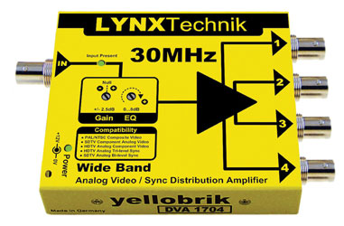 LYNX YELLOBRIK DVA 1714 DISTRIBUTION AMPLIFIER Video, 1>4, analogue/sync