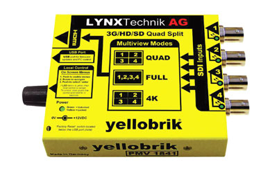 LYNX YELLOBRIK PMV 1841 MULTIVIEWER AND SIGNAL MONITOR - 4x3G/HD/SD-SDI or 1x12G-4KUHD SQD (4x3G)