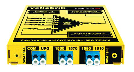 LYNX YELLOBRIK OCM 1844 PASSIVE CWDM OPTICAL MUX/DEMUX 4+1 exp Channel - 1550, 1570, 1590, 1610nm