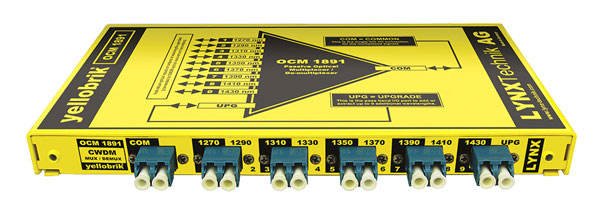 LYNX YELLOBRIK OCM 1891 PASSIVE CWDM OPTICAL MUX/DEMUX 9+1 expansion Channel - 1270nm - 1430nm