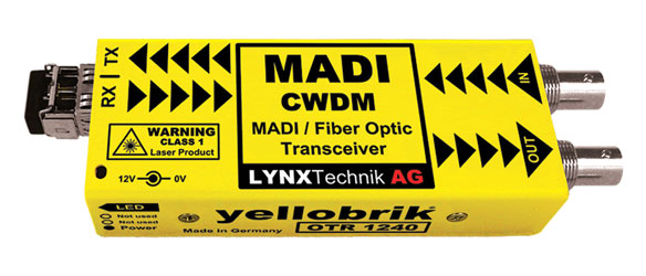 LYNX YELLOBRIK OTR 1240-LC MADI COAX - MADI FIBRE TRANSCEIVER 2x SM LC CWDM (yb only without SFP)