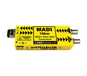 LYNX YELLOBRIK OTR 1210-MM-1310 MADI COAX - MADI FIBRE TRANSCEIVER 2x MM, 1310nm TX/RX, 300m